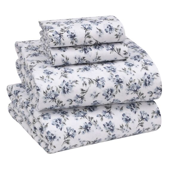 RUVANTI Flanell-Bettlaken-Sets für Queen-Size-Betten – 100% Baumwolle, gebürstetes Flanell-Bettwäsche-Set – Tiefe Taschen 40,6 cm (passend für bis zu 45,7 cm) – alle Jahreszeiten atmungsaktiv und