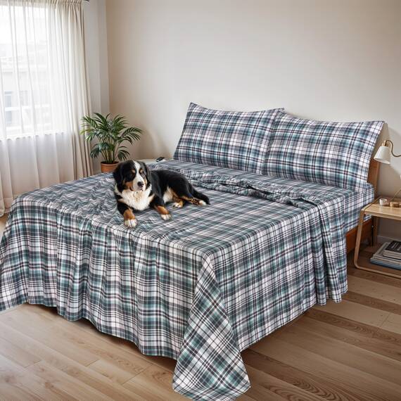 RUVANTI Flanell-Bettlaken, Queen-Size-Größe, 100 % Baumwolle, doppelt gebürstet, tiefe Taschen, 40,6 cm, Queen-Size-Bettlaken-Set, für alle Jahreszeiten, atmungsaktiv und extra weich, warm und