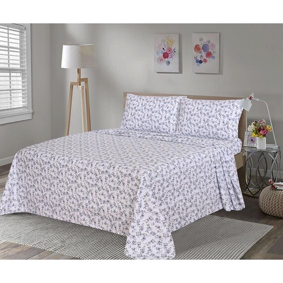 RUVANTI Flanell-Bettlaken-Sets für Queen-Size-Betten – 100% Baumwolle, gebürstetes Flanell-Bettwäsche-Set – Tiefe Taschen 40,6 cm (passend für bis zu 45,7 cm) – alle Jahreszeiten atmungsaktiv und