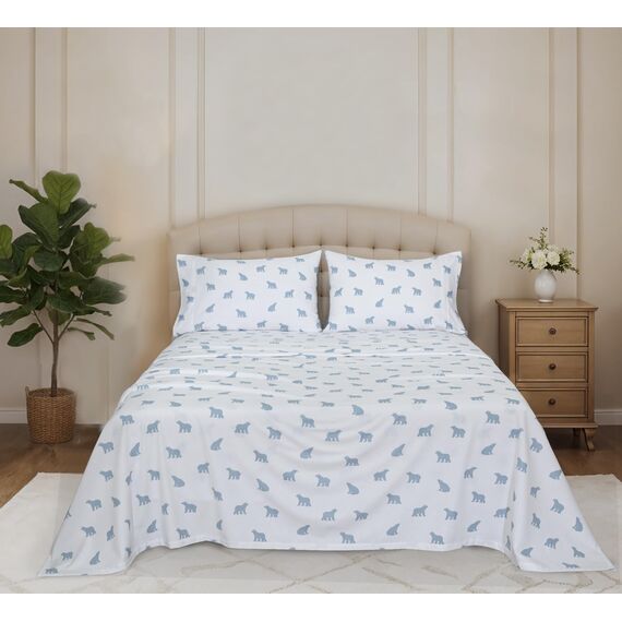 RUVANTI 100 % Baumwolle, 4 Stück Flanell-Bettlaken, volle Größe, tiefe Tasche, warm, super weich, atmungsaktiv, Bett inklusive Spannbetttuch, 2 Kissenbezüge – ganz grau (ZT-FLST-0104)