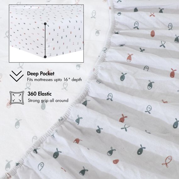 RUVANTI Flanell-Bettlaken-Sets für King-Size-Betten – 100 % Baumwolle, gebürstetes Flanell-Bettwäsche-Set – tiefe Taschen 40,6 cm (passend für bis zu 45,7 cm) – alle Jahreszeiten atmungsaktiv und