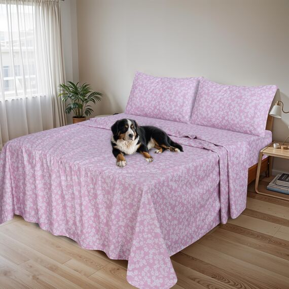 RUVANTI Flanell-Bettwäsche-Set für King-Size-Bett, 100 % Baumwolle, doppelt gebürstet, tiefe Taschen, 40,6 cm, für alle Jahreszeiten, atmungsaktiv und extra weich, warm und gemütlich, 4-teilig, Rosa
