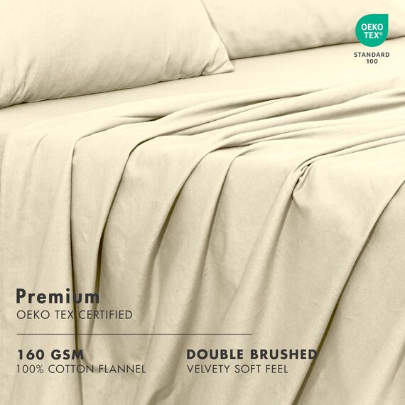 RUVANTI 100% Baumwolle, 4-teiliges Flanell-Bettlaken für King-Size-Bett, Tiefe Tasche, warm, super weich, atmungsaktiv, feuchtigkeitsableitend, Spannbetttuch, 2 Kissenbezüge – Arctic Wolf