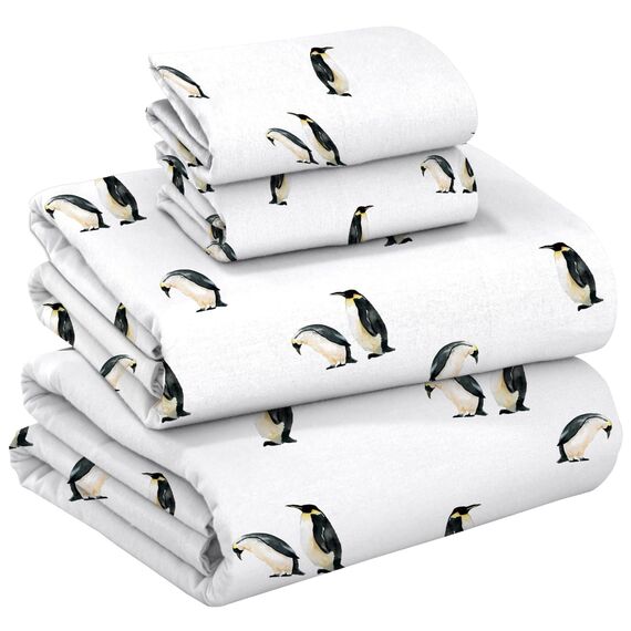 RUVANTI Flanell-Bettlaken für King-Size-Bett, GOTS-Zertifiziert, 100% Bio-Baumwolle, 4-teilig, warm, weich und atmungsaktiv, Tiefe Tasche, eng anliegende Passform, doppelt gebürstet, gemütlich