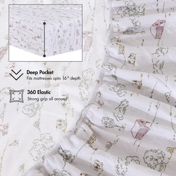 RUVANTI Flanell-Bettlaken-Sets in voller Größe – 100 % Baumwolle, gebürstetes Flanell-Bettwäsche-Set – tiefe Taschen 40,6 cm (passend für bis zu 45,7 cm) – alle Jahreszeiten atmungsaktiv und super