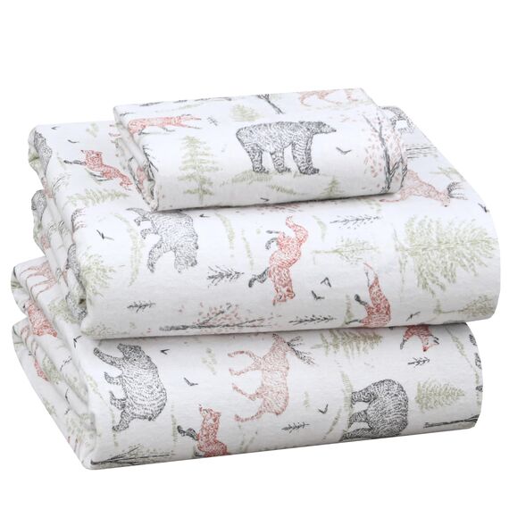 RUVANTI Flanell-Bettlaken-Sets für Doppelbetten – 100% Baumwolle, gebürstetes Flanell-Bettwäsche-Set – Tiefe Taschen 40,6 cm (passend für bis zu 45,7 cm) – alle Jahreszeiten atmungsaktiv und super