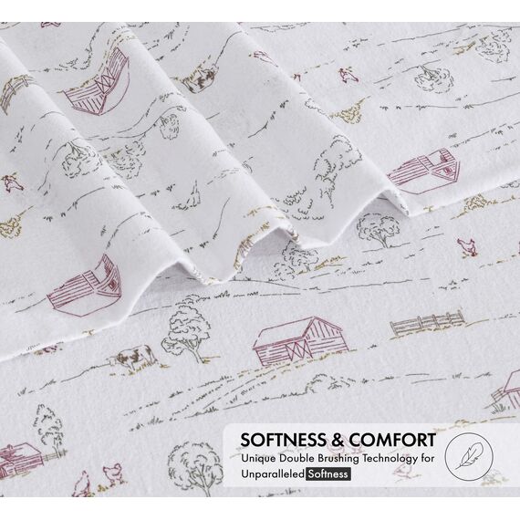 RUVANTI Flanell-Bettlaken-Sets in voller Größe – 100 % Baumwolle, gebürstetes Flanell-Bettwäsche-Set – tiefe Taschen 40,6 cm (passend für bis zu 45,7 cm) – alle Jahreszeiten atmungsaktiv und super