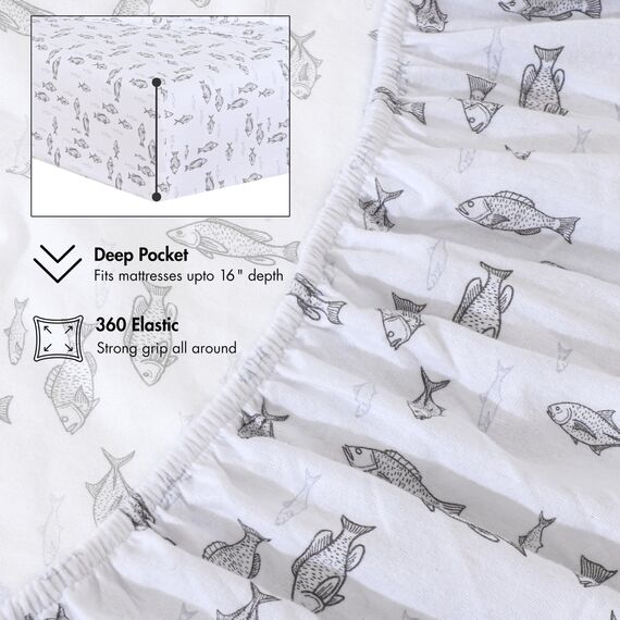 RUVANTI Flanell-Bettlaken-Sets in voller Größe – 100% Baumwolle, gebürstetes Flanell-Bettwäsche-Set – Tiefe Taschen 40,6 cm (passend für bis zu 45,7 cm) – alle Jahreszeiten atmungsaktiv und super