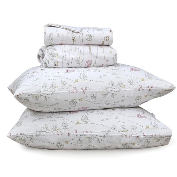 RUVANTI Flanell-Bettlaken-Sets für Doppelbetten – 100 % Baumwolle, gebürstetes Flanell-Bettwäsche-Set – tiefe Taschen 40,6 cm (passend für bis zu 45,7 cm) – alle Jahreszeiten atmungsaktiv und super