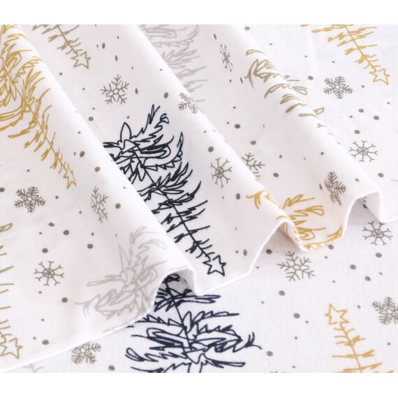RUVANTI Flanell-Bettwäsche-Set 100% Baumwolle, Weihnachtsbaum, Einzelbettgröße