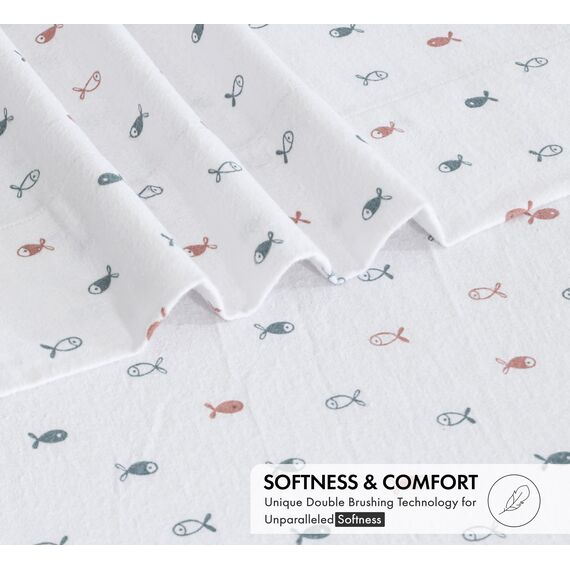 RUVANTI Flanell-Bettlaken-Sets für Doppelbetten – 100 % Baumwolle, gebürstetes Flanell-Bettwäsche-Set – tiefe Taschen 40,6 cm (passend für bis zu 45,7 cm) – alle Jahreszeiten atmungsaktiv und super
