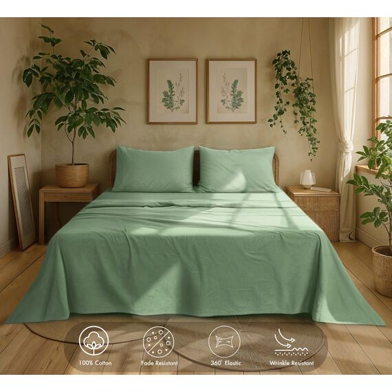 RUVANTI Flanell-Bettlaken-Sets für Doppelbett, XL, 100 % Baumwolle, gebürstetes Flanell, tiefe Taschen, 40,6 cm (passend für bis zu 45,7 cm), alle Jahreszeiten, atmungsaktiv und super weich, warm und