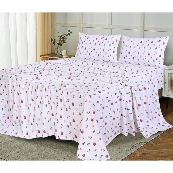 RUVANTI Flanell-Bettlaken-Sets für Doppelbetten – 100 % Baumwolle, gebürstetes Flanell-Bettwäsche-Set – tiefe Taschen 40,6 cm (passend für bis zu 45,7 cm) – alle Jahreszeiten atmungsaktiv und super
