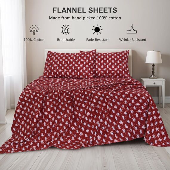 RUVANTI Flanell-Bettlaken, California-King-Size-Bett, 100 % Baumwolle, doppelt gebürstet, Kali-King-Size-Bett, tiefe Taschen, 35,6 cm, für alle Jahreszeiten, atmungsaktiv und extra weich, warm und