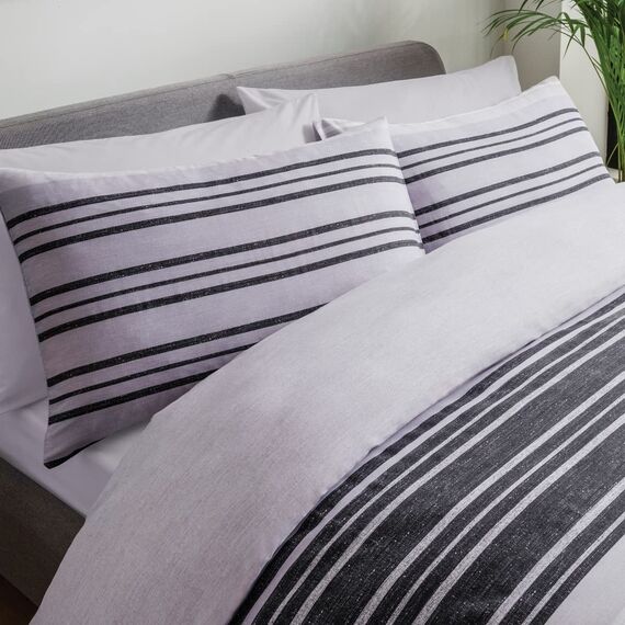 Sleepdown Bettdecke, Baumwolle Polyester, schwarz/grau, Einzelbett