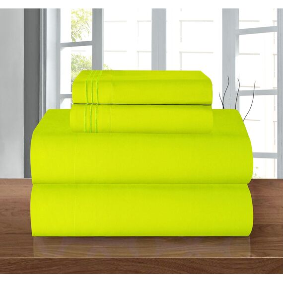 Elegant Comfort Bettwäsche-Set, luxuriös, weich, Fadenzahl 1500, ägyptische Qualität, Knitter- und lichtbeständig, 3 Stück Modern California King Lime