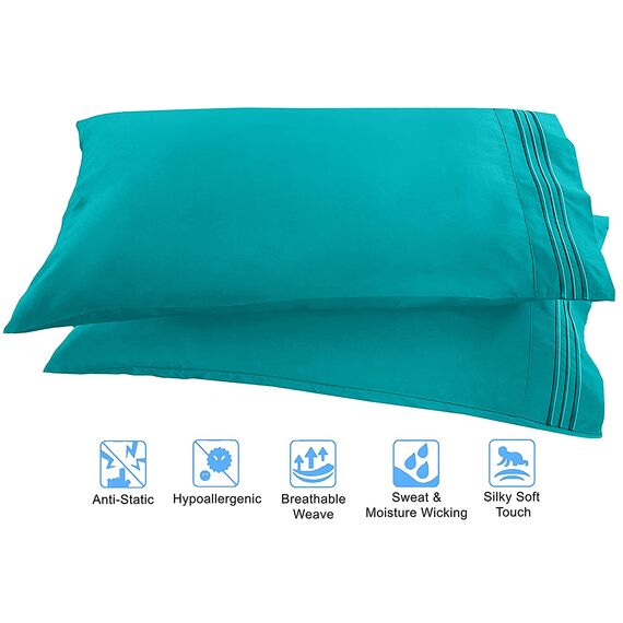 Elegant Comfort 1500 Premier Knitter- und lichtbeständige Hotelqualität, 4-teiliges Bettlaken-Set, ultraweich, luxuriös, mit Bettlaken, Spannbetttuch und 2 Kissenbezügen