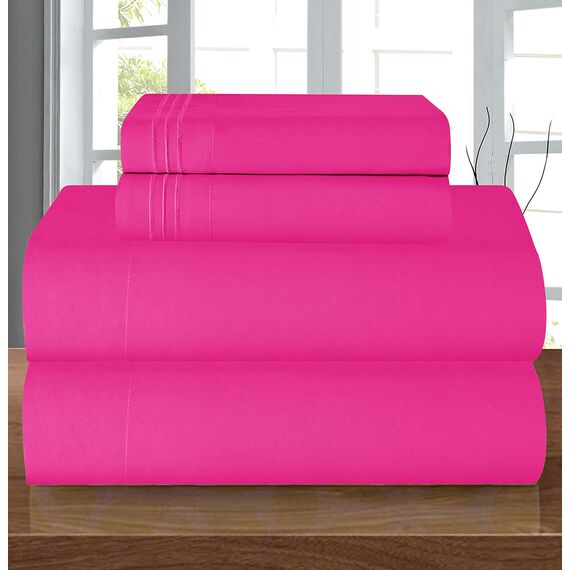 Elegant Comfort Bettwäsche-Set, luxuriös, weich, Fadenzahl 1500, ägyptische Qualität, Knitter- und lichtbeständig, 3 Stück Modern Full hot pink