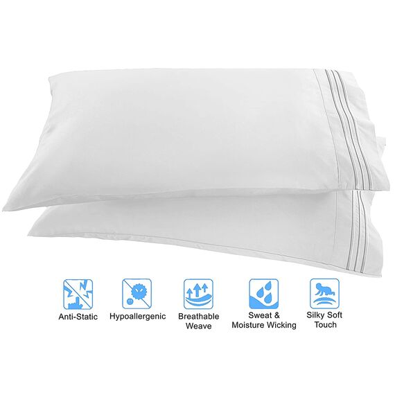 Elegant Comfort 1500 Premier Knitter- und lichtbeständige Hotelqualität, 4-teiliges Bettlaken-Set, ultraweich, luxuriös, mit Bettlaken, Spannbetttuch und 2 Kissenbezügen