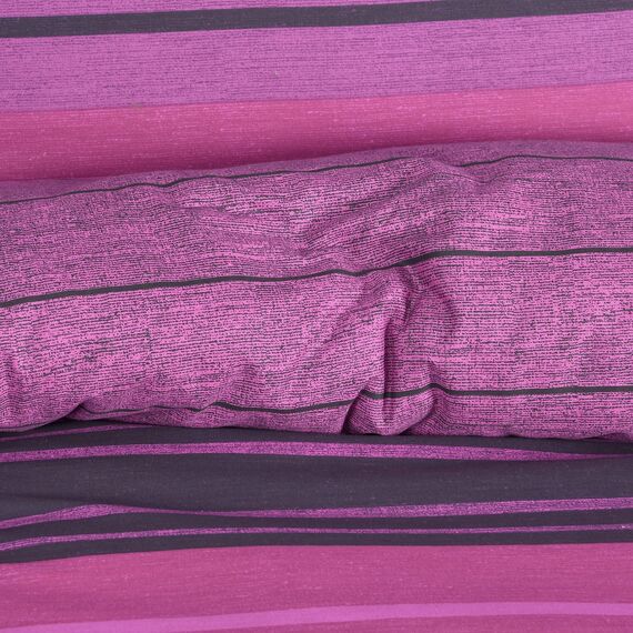 Sleepdown Textured Stripe Bettbezug & Kissenbezug Set Bettwäsche Quilt Case Single Double King Super King (Single), Violett