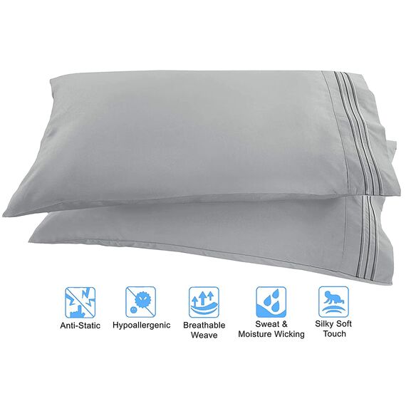 Elegant Comfort 4-teiliges Bettwäsche-Set, Fadenzahl 1500, Knitter- und lichtbeständig, ägyptische Qualität, ultraweich, luxuriös, Set mit Bettlaken, Spannbetttuch und 2 Kissenbezügen, Kingsize,
