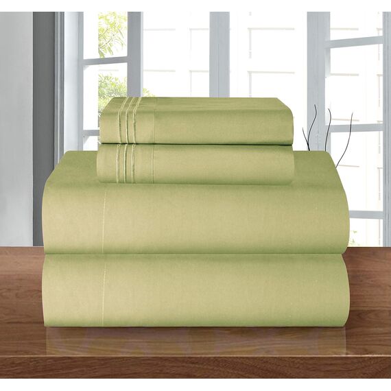 Elegant Comfort Bettwäsche-Set, luxuriös, weich, Fadenzahl 1500, ägyptische Qualität, Knitter- und lichtbeständig, 3 Stück Modern King Graugrün/Grün