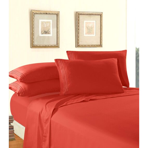 Elegant Comfort Bettwäsche-Set, luxuriös, weich, Fadenzahl 1500, ägyptische Qualität, Knitter- und lichtbeständig, 3 Stück Modern King Rust