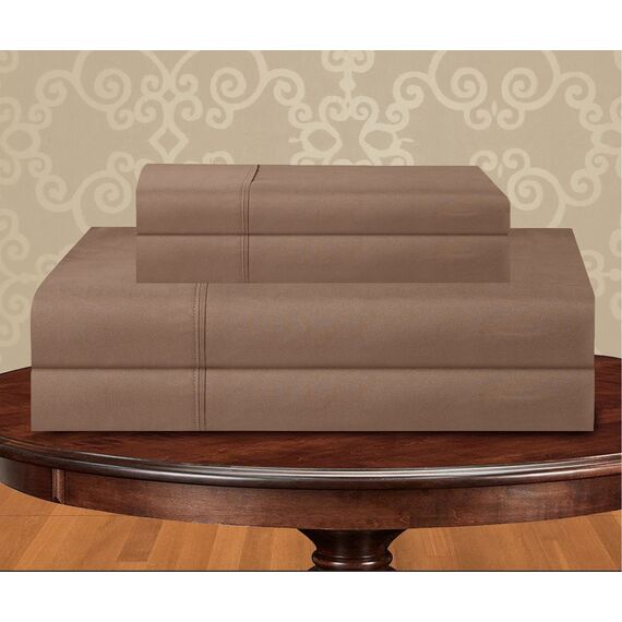 Elegant Comfort Bettwäsche-Set, luxuriös, weich, Fadenzahl 1500, ägyptische Qualität, Knitter- und lichtbeständig, 3 Stück Modern King Taupe