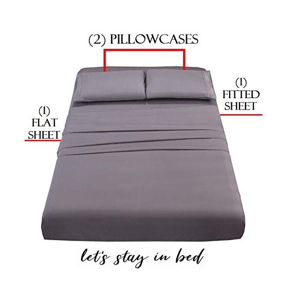 Elegant Comfort 1500 Premier Knitter- und lichtbeständige Hotelqualität, 4-teiliges Bettlaken-Set, ultraweich, luxuriös, mit Bettlaken, Spannbetttuch und 2 Kissenbezügen