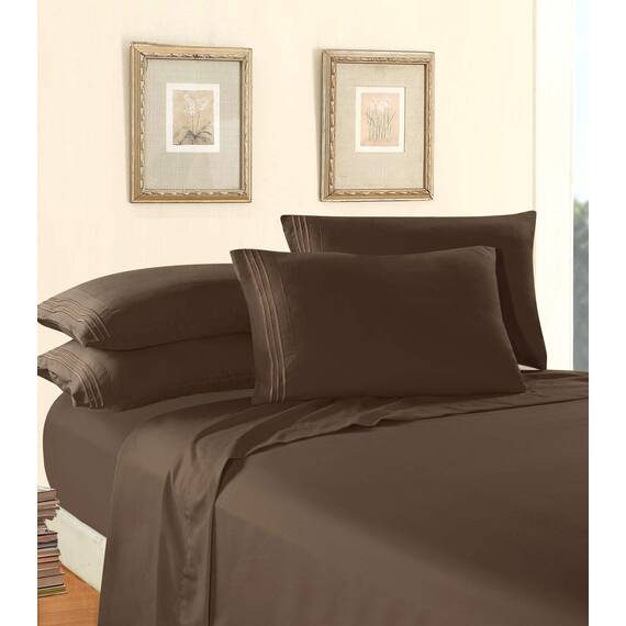 Elegant Comfort Bettwäsche-Set, luxuriös, weich, Fadenzahl 1500, ägyptische Qualität, Knitter- und lichtbeständig, 3 Stück Modern Twin/Twin XL Schokobraun