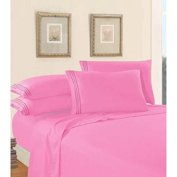 Elegant Comfort Bettwäsche-Set, luxuriös, weich, Fadenzahl 1500, ägyptische Qualität, Knitter- und lichtbeständig, 3 Stück Modern Twin/Twin XL Hellrosa Farbe
