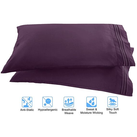 Elegant Comfort 1500 Premier Knitter- und lichtbeständige Hotelqualität, 4-teiliges Bettlaken-Set, ultraweich, luxuriös, mit Bettlaken, Spannbetttuch und 2 Kissenbezügen