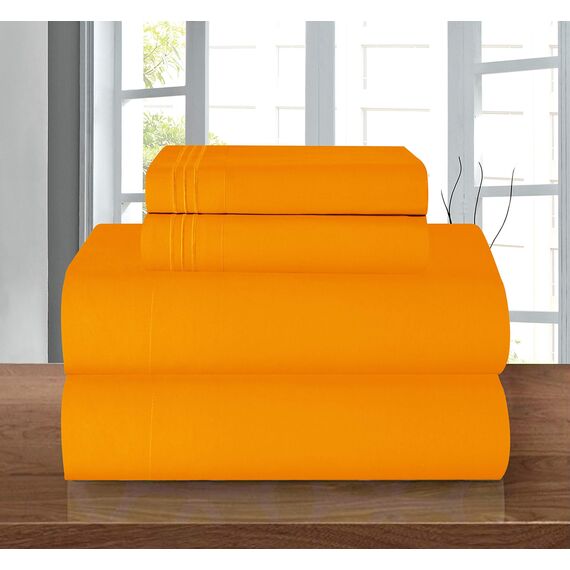 Elegant Comfort Bettwäsche-Set, luxuriös, weich, Fadenzahl 1500, ägyptische Qualität, Knitter- und lichtbeständig, 3 Stück Modern King Elite Orange