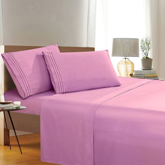 Elegant Comfort 1500 Premier Knitter- und lichtbeständige Hotelqualität, 4-teiliges Bettlaken-Set, ultraweich, luxuriös, mit Bettlaken, Spannbetttuch und 2 Kissenbezügen