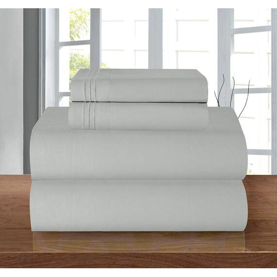 Elegant Comfort Bettwäsche-Set, luxuriös, weich, Fadenzahl 1500, ägyptische Qualität, Knitter- und lichtbeständig, 3 Stück Modern Twin/Twin XL Silbergrau