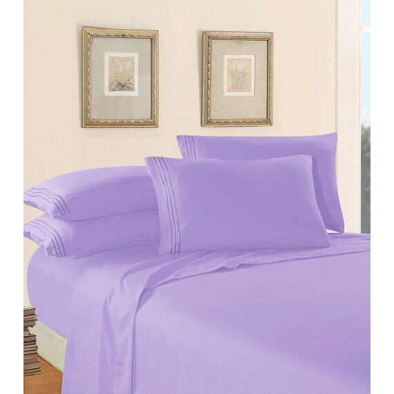 Elegant Comfort Bettwäsche-Set, luxuriös, weich, Fadenzahl 1500, ägyptische Qualität, Knitter- und lichtbeständig, 3 Stück Modern Queen Lavendel