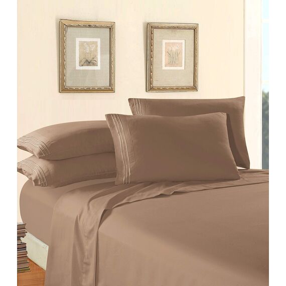 Elegant Comfort Bettwäsche-Set, luxuriös, weich, Fadenzahl 1500, ägyptische Qualität, Knitter- und lichtbeständig, 3 Stück Modern Twin/Twin XL Taupe