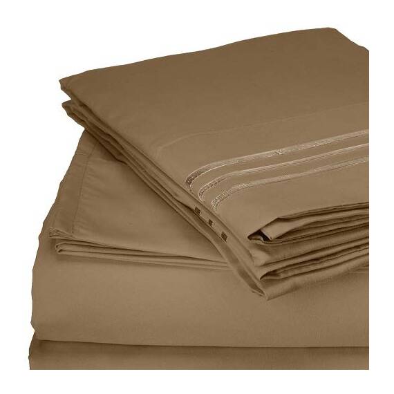 Eleganten Komfort 1500 Fadenzahl knitterfrei Ägyptische Qualität Ultra Weich Luxuriöse 4er Set Bed Sheet, Taupe, Volle Größe