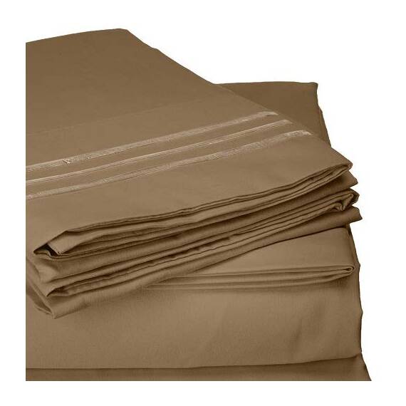 Eleganten Komfort 1500 Fadenzahl knitterfrei Ägyptische Qualität Ultra Weich Luxuriöse 4er Set Bed Sheet, Taupe, Volle Größe