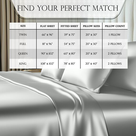 DECOLURE Satin-Bettwäsche-Set, 4-teilig, luxuriös, seidig, King-Size, weicher als Seide, knitterfrei, mit 38,1 cm tiefem Spannbetttuch, perfekt für Haar und Haut, Geschenke für Frauen (Grau)