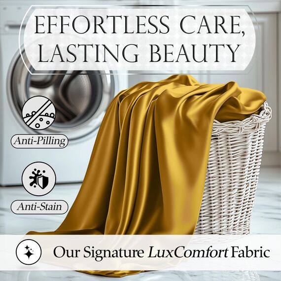 DECOLURE Satin-Bettwäsche, 4-teilig, luxuriöses, seidiges Queen-Size-Bettwäsche-Set, weicher als Seide, knitterfrei, mit 38,1 cm tiefem Spannbetttuch, perfekt für Haar und Haut, Geschenke für Frauen