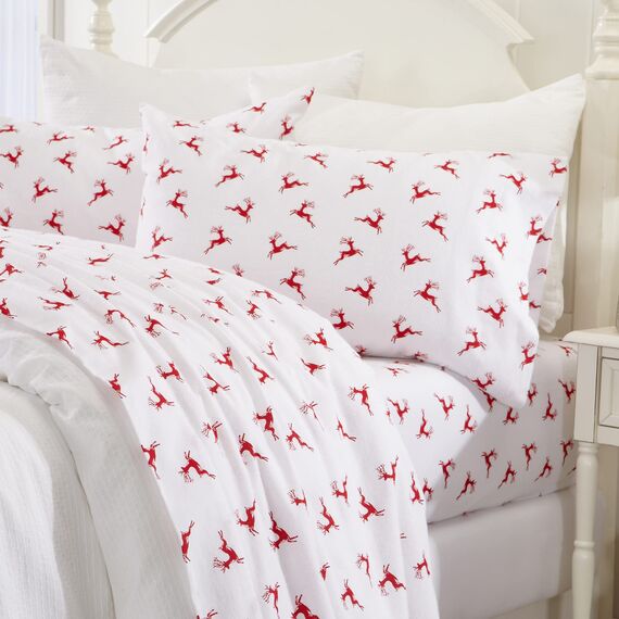 Great Bay Home 100% türkische Baumwolle Twin Kids Holiday Flanell-Bettlaken-Set | Spannbettlaken mit tiefen Taschen, weiche Laken | warme Bettlaken, sanforisiertes und fusselfreies Flanell-Bettlaken