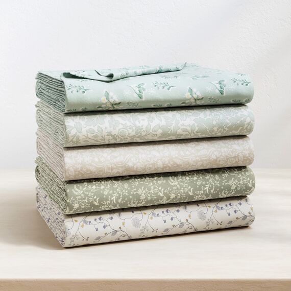 Great Bay Home Flanell-Bettwäsche-Set für King-Size-Bett, 100 % türkische Baumwolle, doppelt gebürstet, Winter-Blumenmuster, ultraweich, gemütlich, 4-teiliges Bettwäsche-Set (Snowy Botanical)