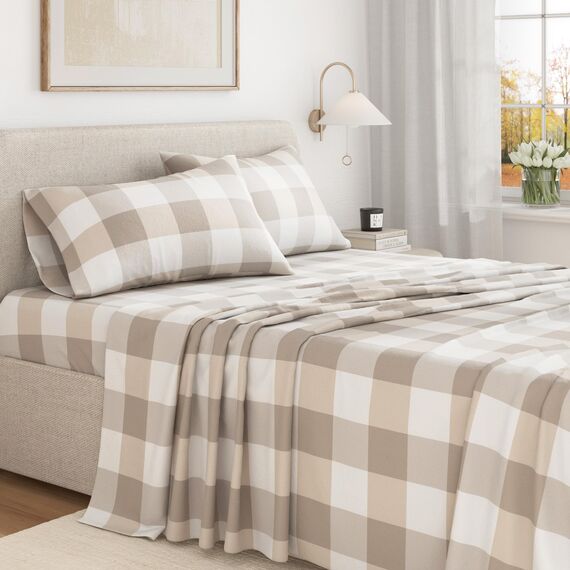Great Bay Home Flanell-Bettwäsche-Set aus 100 % türkischer Baumwolle, Büffelkariert, tiefe Taschen, weiche Laken, warme, vorgeschrumpft und fusselfrei, Flanell-Bettlaken von Great Bay Home