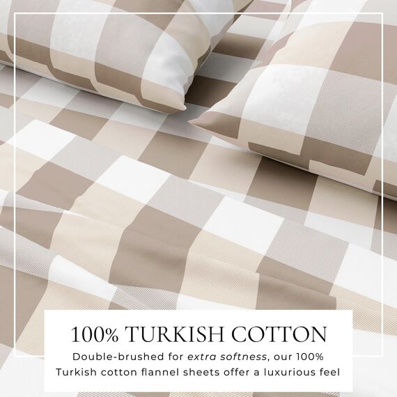 Great Bay Home Flanell-Bettwäsche-Set aus 100 % türkischer Baumwolle, Büffelkariert, tiefe Taschen, weiche Laken, warme, vorgeschrumpft und fusselfrei, Flanell-Bettlaken von Great Bay Home