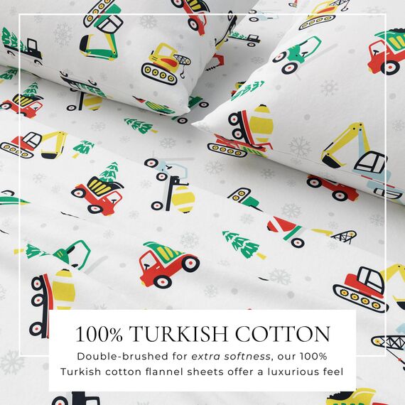 100 % türkische Baumwolle King Kids Holiday Flanell-Bettlaken-Set | Spannbettlaken mit tiefen Taschen, weiche Weihnachts-Bettlaken | warme Bettlaken | Anti-Pilling-Flanell-Bettlaken (Kingsize,