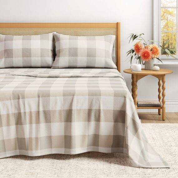 Great Bay Home Flanell-Bettwäsche-Set aus 100 % türkischer Baumwolle, Büffelkariert, tiefe Taschen, weiche Laken, warme, vorgeschrumpft und fusselfrei, Flanell-Bettlaken von Great Bay Home