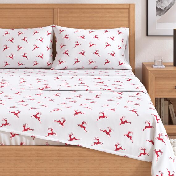 Great Bay Home 100% türkische Baumwolle Twin Kids Holiday Flanell-Bettlaken-Set | Spannbettlaken mit tiefen Taschen, weiche Laken | warme Bettlaken, sanforisiertes und fusselfreies Flanell-Bettlaken