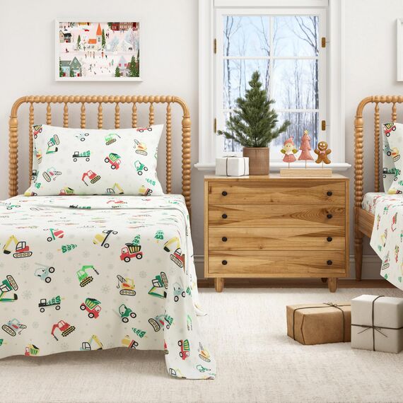 100 % türkische Baumwolle King Kids Holiday Flanell-Bettlaken-Set | Spannbettlaken mit tiefen Taschen, weiche Weihnachts-Bettlaken | warme Bettlaken | Anti-Pilling-Flanell-Bettlaken (Kingsize,