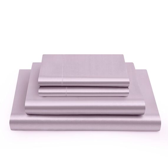Vonty Satin-Bettlaken, seidig weiches Satin, luxuriöses Lavendel-Bettwäsche-Set, 1 Spannbettlaken mit tiefen Taschen + 1 Bettlaken + 1 Kissenbezug